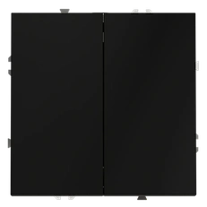 Изображение Выключатель с самовозвратом встраиваемый VOLTUM S70 двухклавишный 10А, (черный матовый)