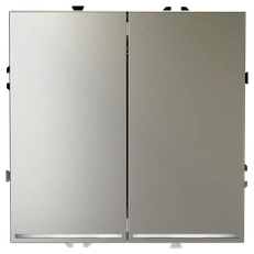 Изображение Выключатель встраиваемый VOLTUM S70 двухклавишный с подсветкой 10А, (шелк)