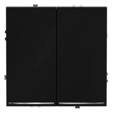 Изображение Выключатель встраиваемый VOLTUM S70 двухклавишный с подсветкой 10А, (черный матовый)